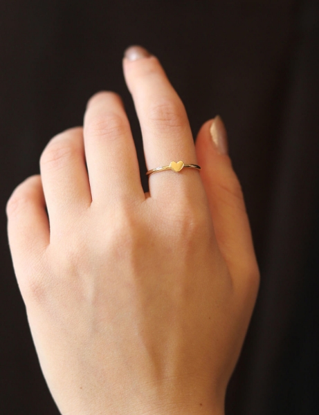 14 Ayar Altın İnce Kalp Yüzük için detayları göster 14 Ayar Altın İnce Kalp Yüzük resmi