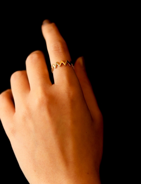 14 Ayar Altın Çıtır Zigzag Yüzük için detayları göster 14 Ayar Altın Çıtır Zigzag Yüzük resmi