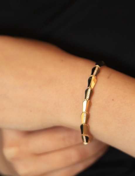 14 Ayar Altın Sıralı Kalkan Bileklik için detayları göster 14 Ayar Altın Sıralı Kalkan Bileklik resmi