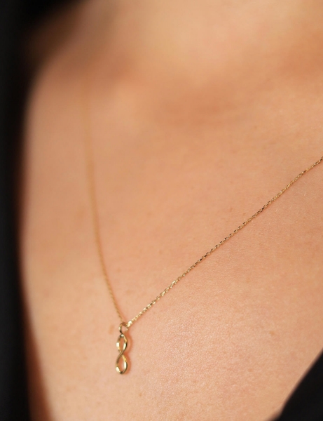 14 Ayar Altın Hediyelik Çıtır Sonsuzluk Kolye için detayları göster 14 Ayar Altın Hediyelik Çıtır Sonsuzluk Kolye resmi