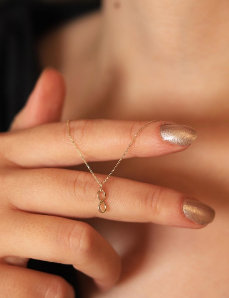 14 Ayar Altın Hediyelik Çıtır Sonsuzluk Kolye için detayları göster 14 Ayar Altın Hediyelik Çıtır Sonsuzluk Kolye resmi