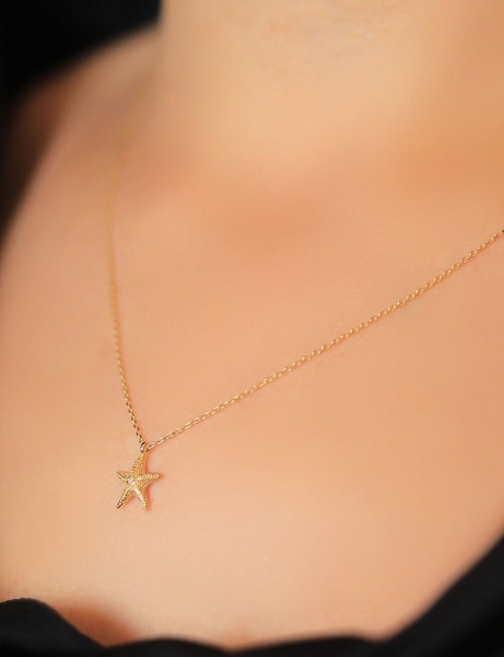 14 Ayar Altın Çıtır Deniz Yıldızı Kolye için detayları göster 14 Ayar Altın Çıtır Deniz Yıldızı Kolye resmi