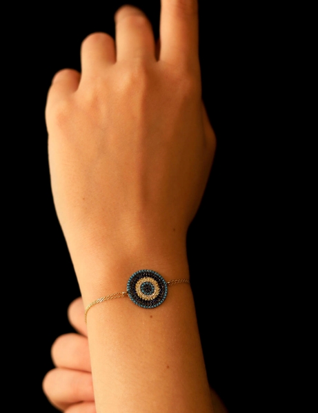 14 Ayar Altın Nazar göz Bileklik için detayları göster 14 Ayar Altın Nazar göz Bileklik resmi