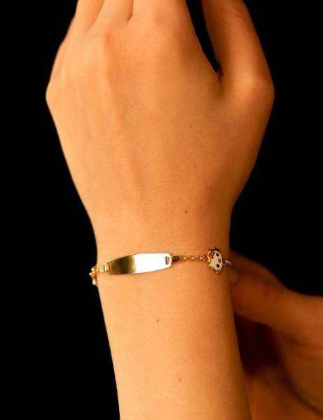 14 Ayar Altın kedi bebek künyesi için detayları göster 14 Ayar Altın kedi bebek künyesi resmi