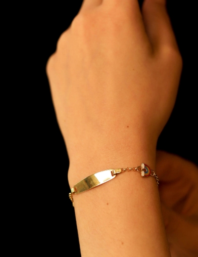 14 Ayar Altın Gökkuşağı Bebek Künyesi resmi