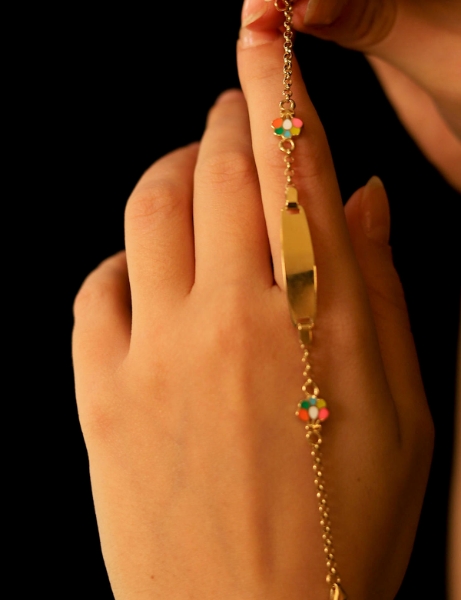 14 Ayar Altın Rengarenk Bebek Künye için detayları göster 14 Ayar Altın Rengarenk Bebek Künye resmi