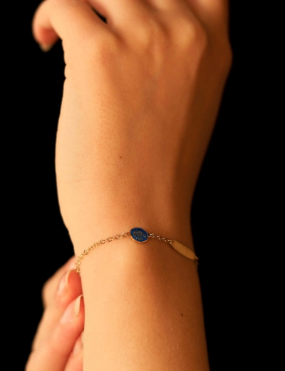 14 Ayar Altın Nazarlık Bebek Künye resmi