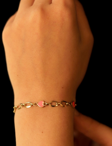 14 Ayar Altın Pembe Kalpli Bebek Künye için detayları göster 14 Ayar Altın Pembe Kalpli Bebek Künye resmi