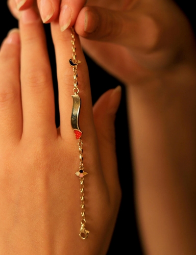 14 Ayar Altın Dalgalı Bebek Künye resmi