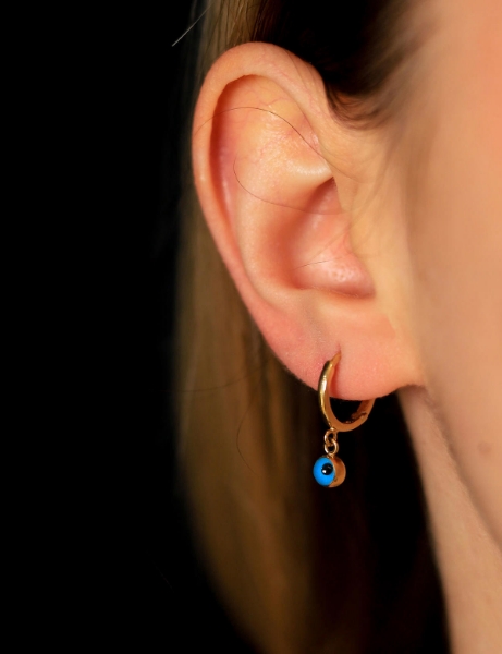 14 Ayar Altın Nazar Sallantı Küpe için detayları göster 14 Ayar Altın Nazar Sallantı Küpe resmi