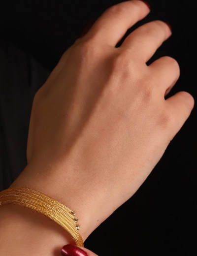 22 Ayar Altın Minimal Hasır Set resmi