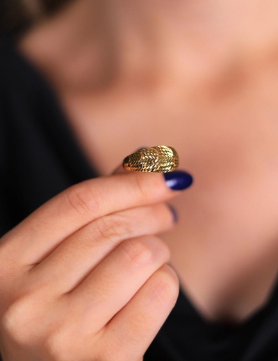 22 Ayar Altın Kalın Kalemli Yüzük resmi