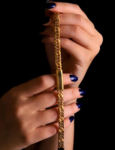 22 Ayar Altın Desenli künye Bileklik resmi