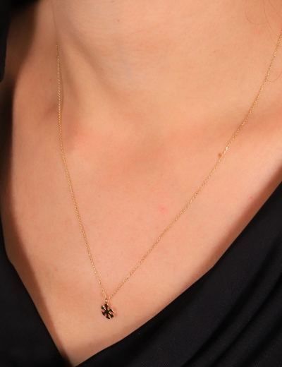 14 Ayar Altın Kar Tanesi Minimal Kolye resmi