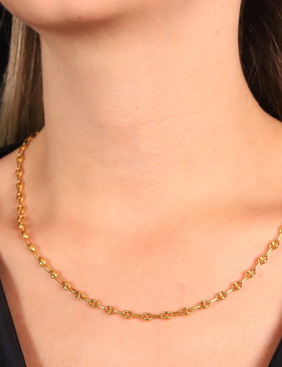 22 Ayar Altın Tasarım İtalyan Zincir resmi