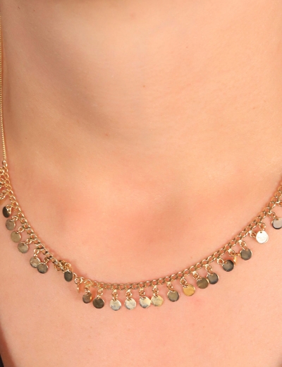 14 Ayar Altın Pul Sallantılı Kolye resmi