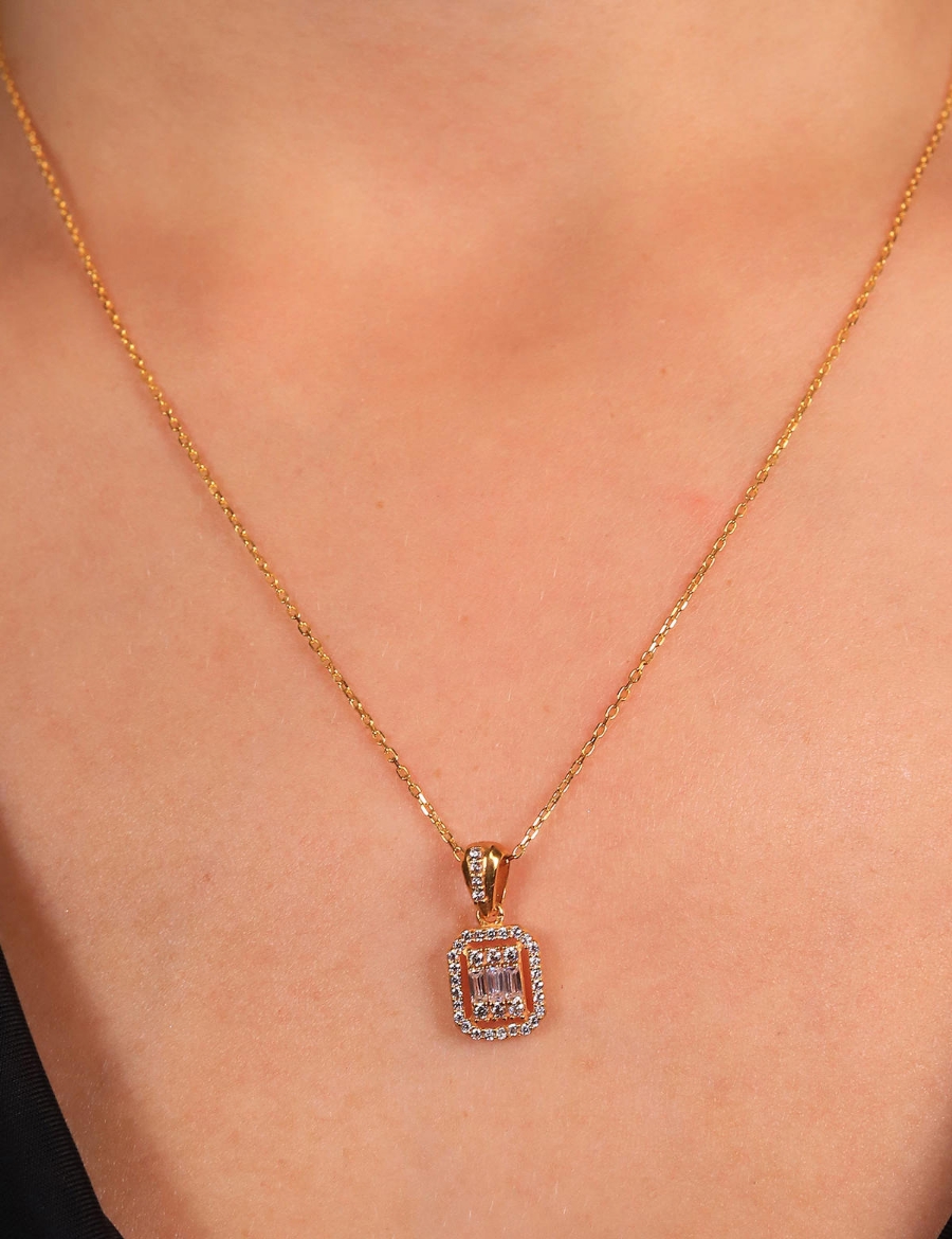 22 Ayar Altın Klasik Baget Kolye resmi