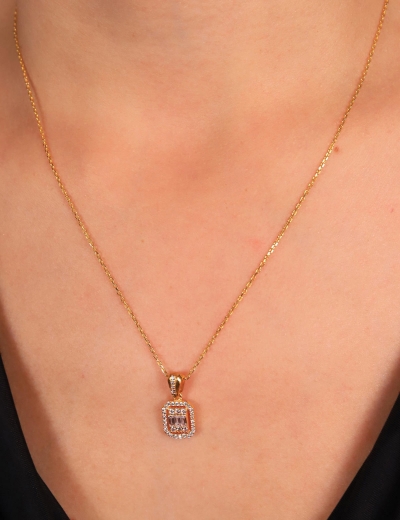 22 Ayar Altın Klasik Baget Kolye resmi