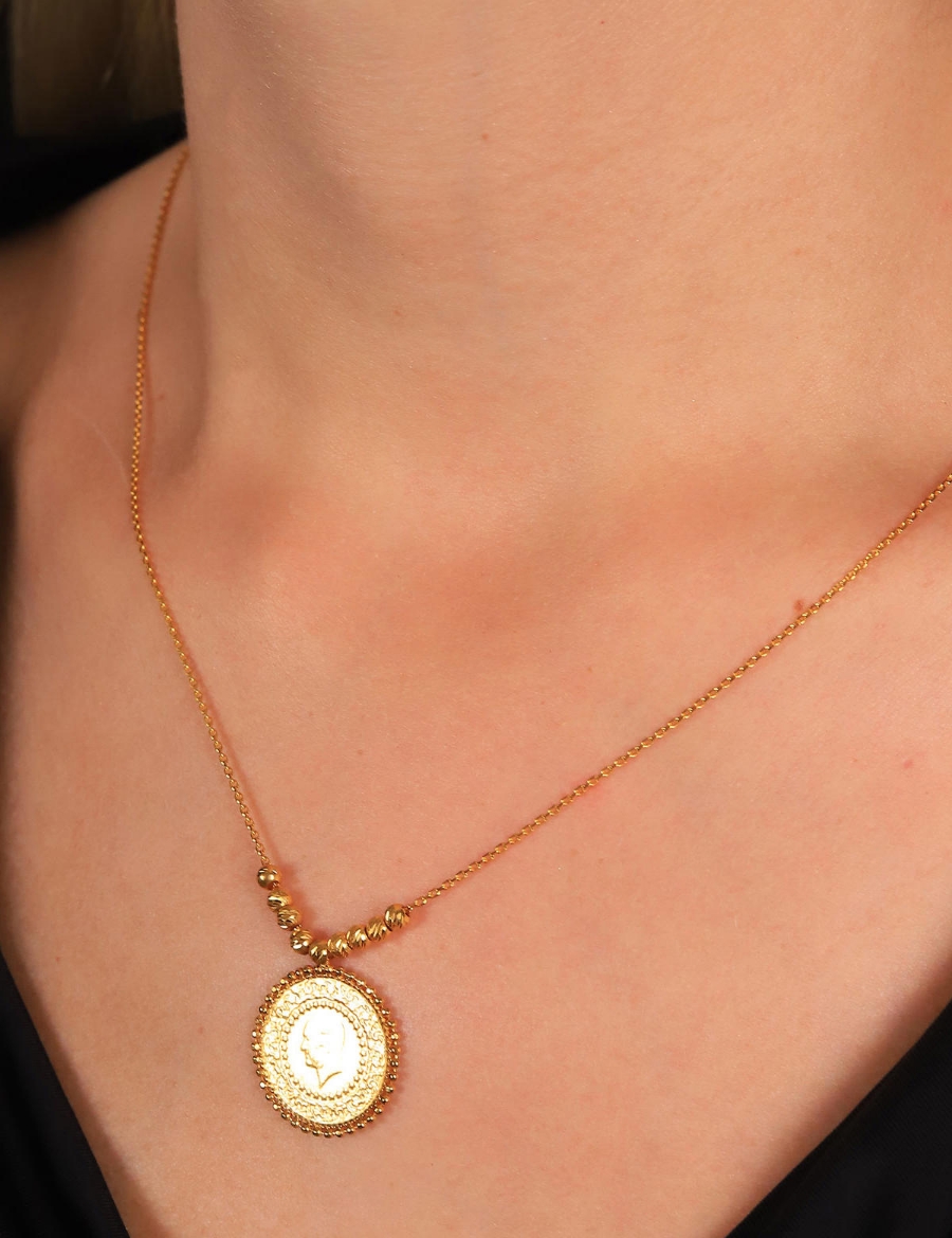 22 Ayar Altın Çeyrek Uçlu Kolye resmi