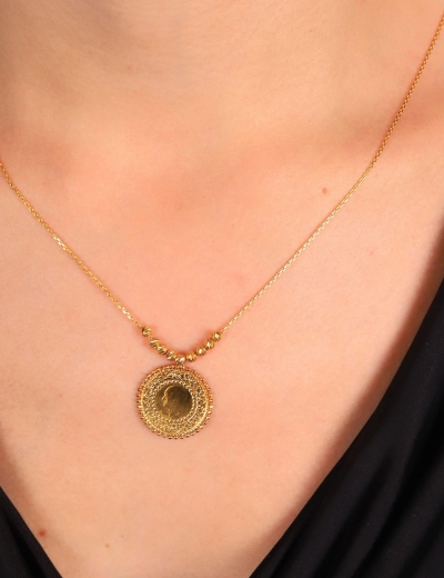 22 Ayar Altın Çeyrek Uçlu Kolye resmi