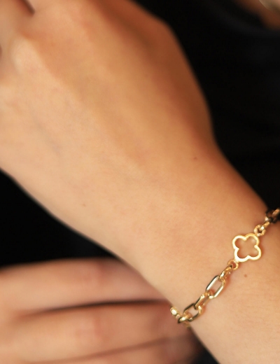 14 Ayar Altın 3 'lü Yonca Ataç Bileklik resmi