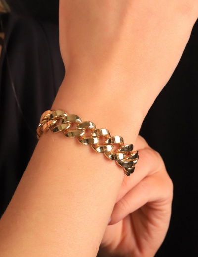 14 Ayar Altın Gemici Kilit Gurmet Bileklik resmi