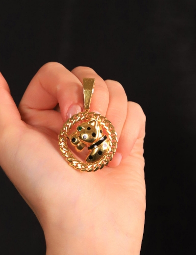 22 Ayar Altın Leopar Kolye Ucu resmi