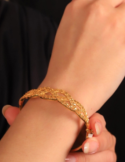 22 Ayar Altın Kalemli Hint Kelepçe resmi