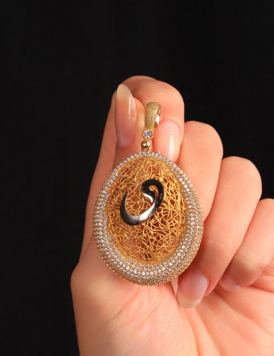 14 Ayar Altın Vav Kolye Ucu resmi