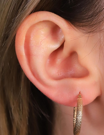 14 Ayar Altın kumlu Halka Küpe resmi