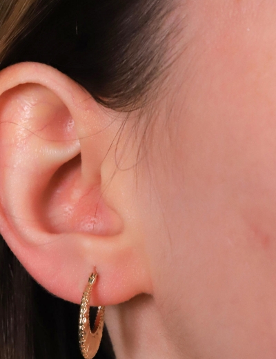 14 Ayar Altın Dilim Halka Küpe resmi