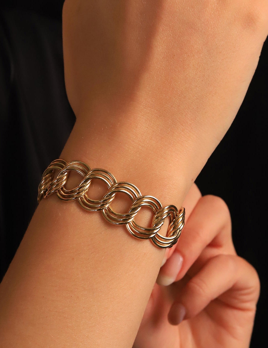 14 Ayar Altın İtalyan Samanyolu Bileklik resmi