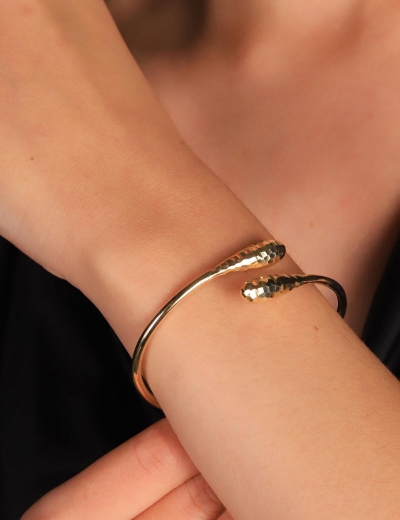 14 Ayar Altın Kristal Damla Kelepçe resmi