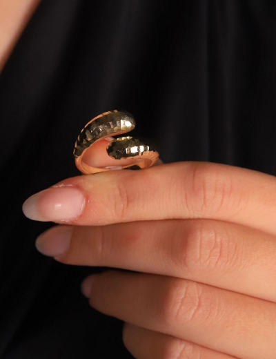 14 Ayar Altın Kristal Damla Yüzük resmi