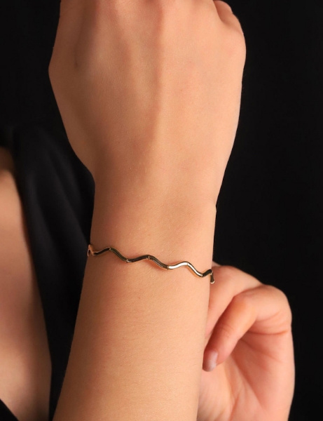 14 Ayar Altın Zigzag Düz Bileklik için detayları göster 14 Ayar Altın Zigzag Düz Bileklik resmi