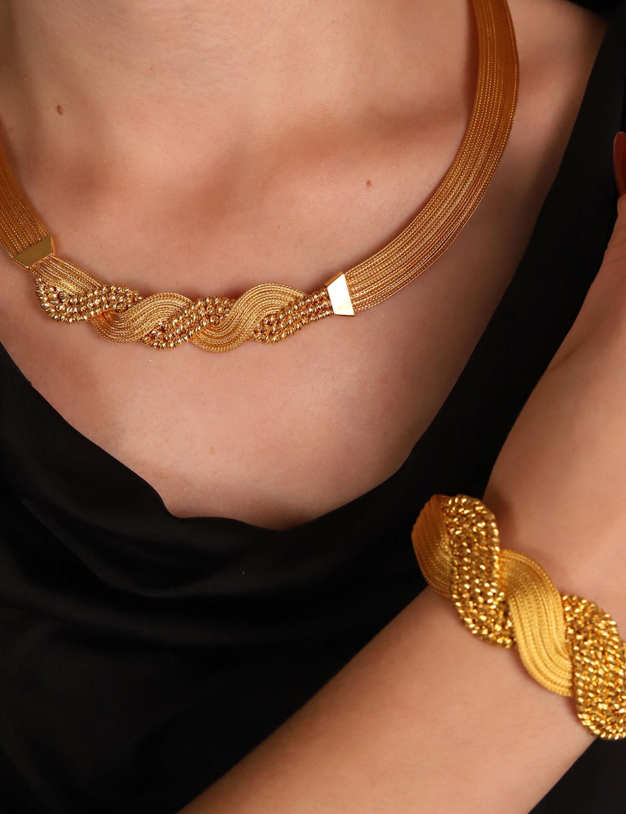 22 Ayar Altın Simit Sarmal Set resmi