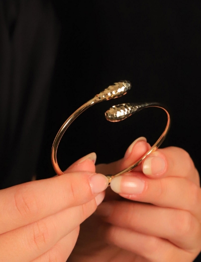 14 Ayar Altın Kristal Damla Kelepçe resmi