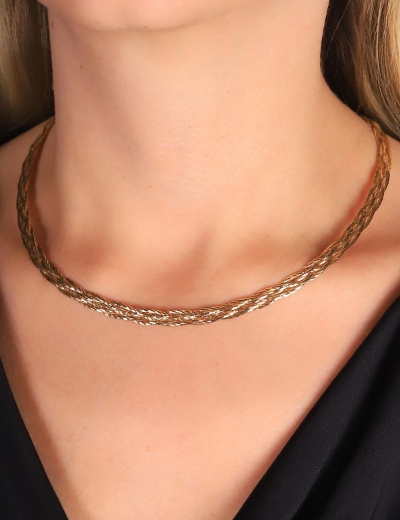 14 Ayar Altın Sarmal Simit Kolye resmi