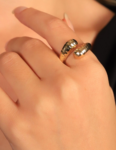 14 Ayar Altın Kristal Damla Yüzük resmi