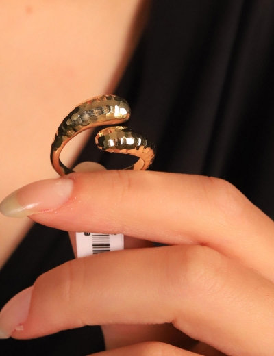 14 Ayar Altın Kristal Damla Yüzük resmi