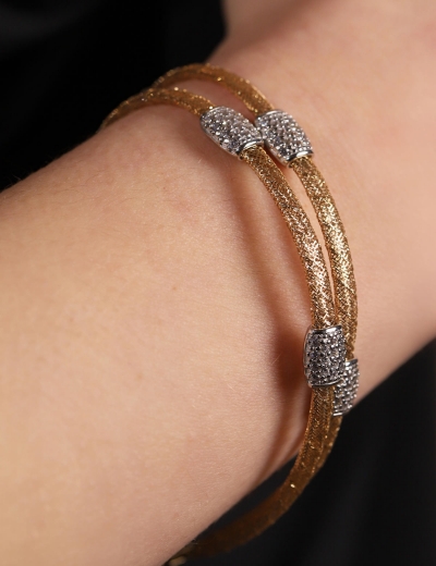 14 Ayar Altın Tasarım İtalyan Model Bileklik resmi