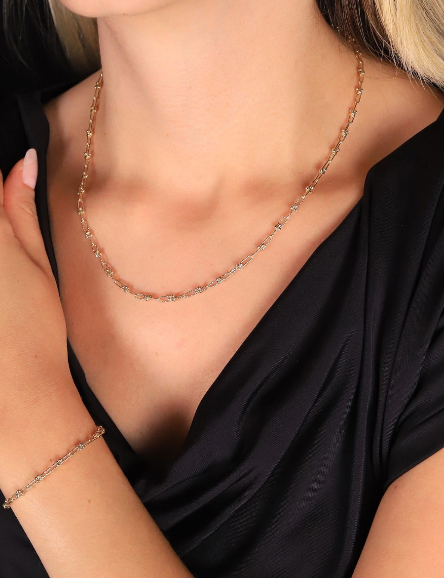 14 Ayar Altın Dorikalı Ataç Set resmi