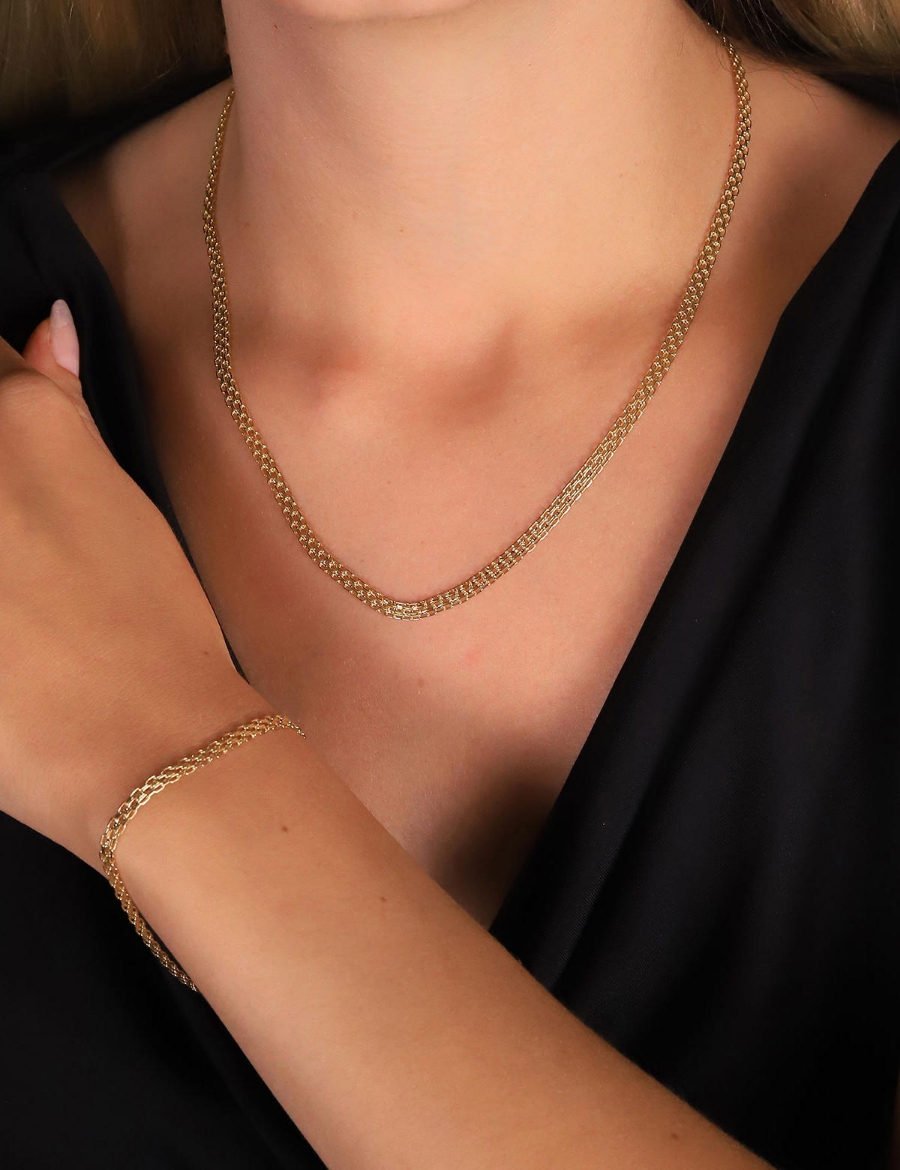 14 Ayar Altın İnce Kırkayak Set resmi