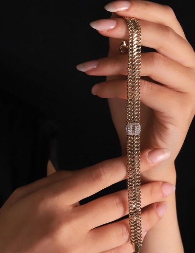 14 Ayar Altın Bagetli Kırkayak Set resmi