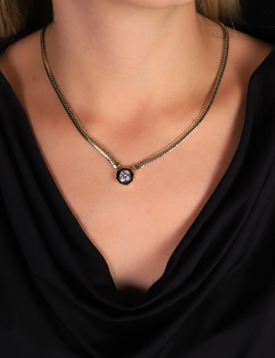 14 Ayar Altın Mineli Baget Set resmi