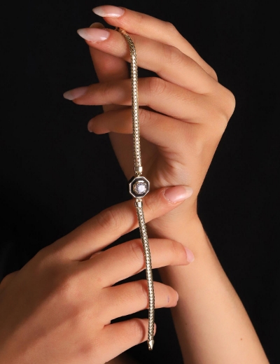 14 Ayar Altın Mineli Baget Set resmi