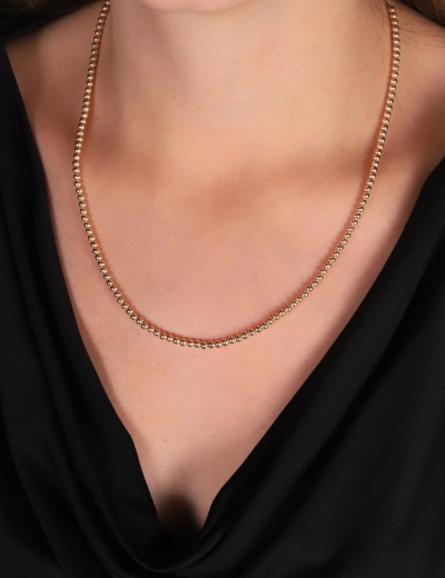 14 Ayar Altın Top Zincirli Set resmi