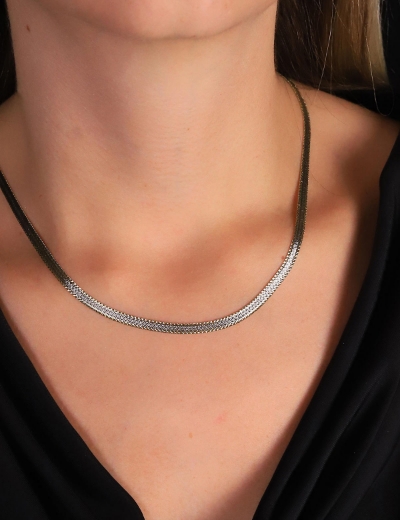 14 Ayar Altın Çift Renk Hasır Set resmi