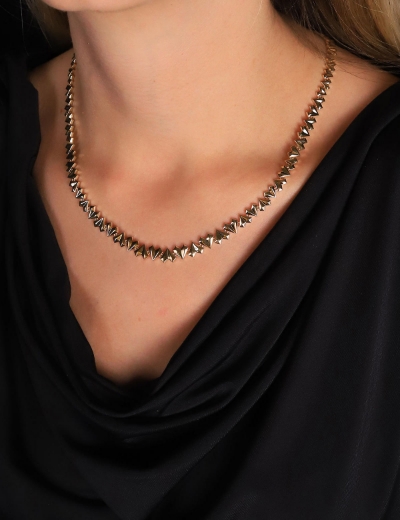 22 Ayar Altın Kristal Kesim Tasarım Kolye resmi