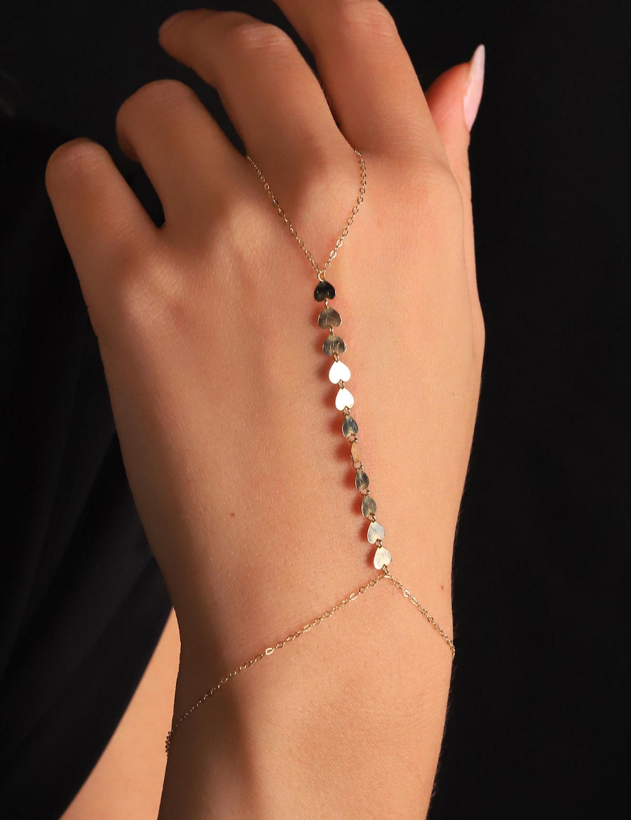 14 Ayar Altın Sıralı Kalpli Zarif Şahmeran resmi